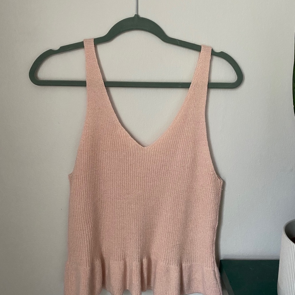 Sweater Ruffled Tank Top - Picture 4 of 4